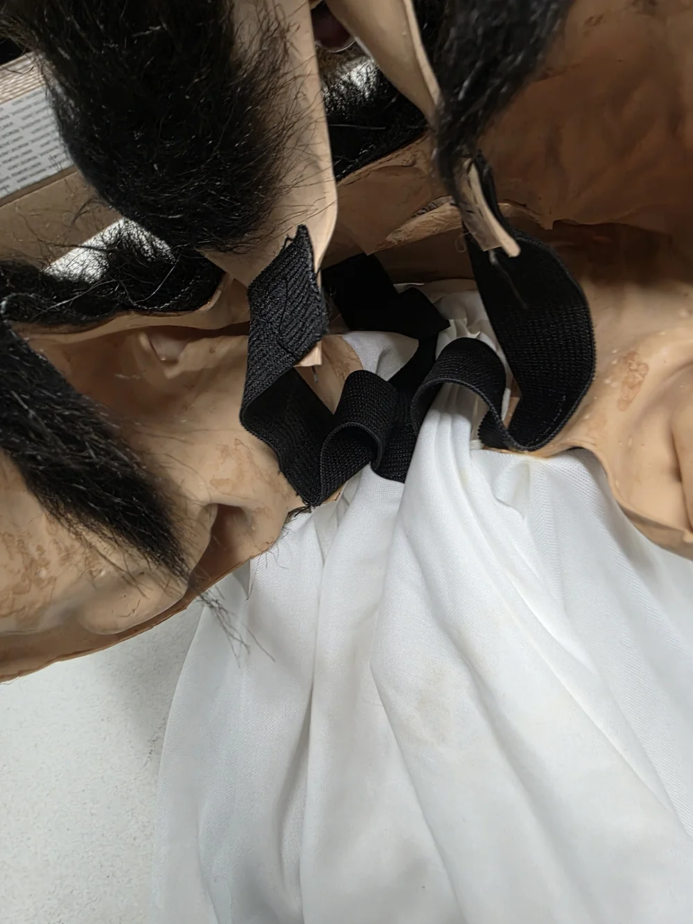 Vintage Sheik Arab Character Halloween Mask Beard White Headscarf Full Face